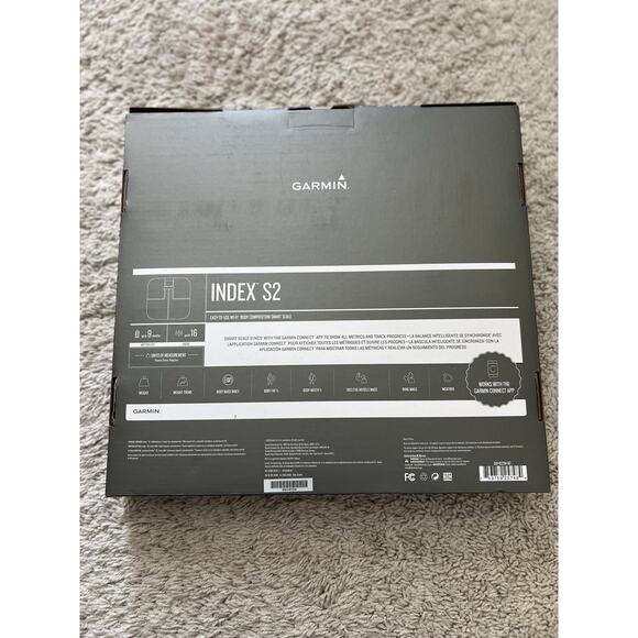 Garmin Index S2 Smart Scale Black, WiFi, Body Composition Metrics Brand New - Picture 3 of 8